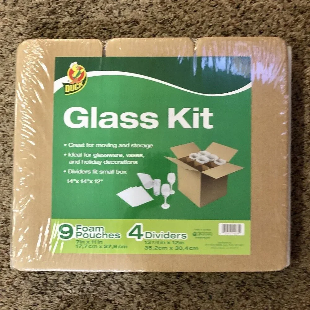 Duck Brand Glass Kits NEW Packing Dividers Foam Pouches